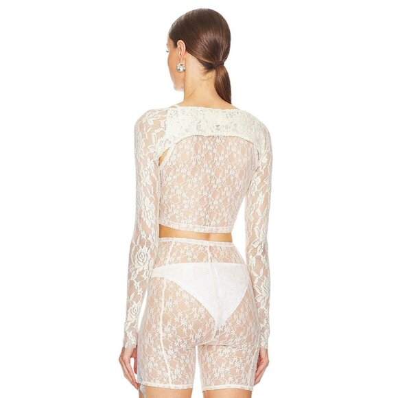 Zemeta Secret Dare Shrug in Ivory Small New Womens Bolero Crop Cardigan - Picture 3 of 15